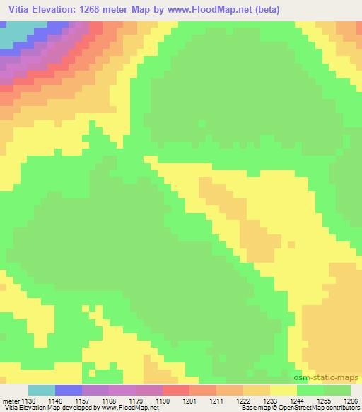 Vitia,Angola Elevation Map