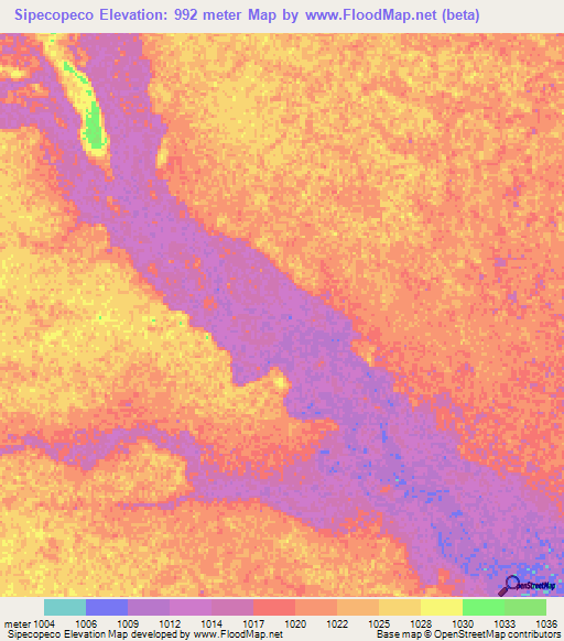 Sipecopeco,Angola Elevation Map