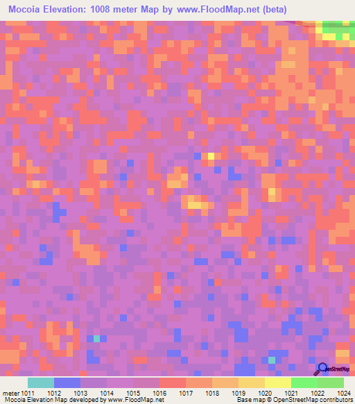 Mocoia,Angola Elevation Map