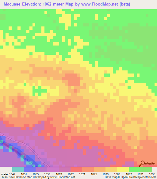 Macusse,Angola Elevation Map