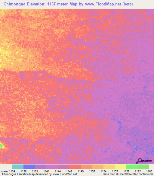 Chimongua,Angola Elevation Map