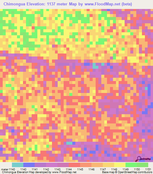 Chimongua,Angola Elevation Map