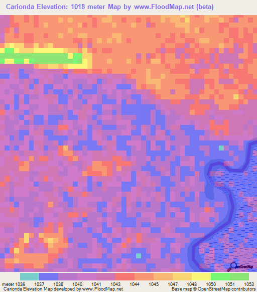 Carionda,Angola Elevation Map