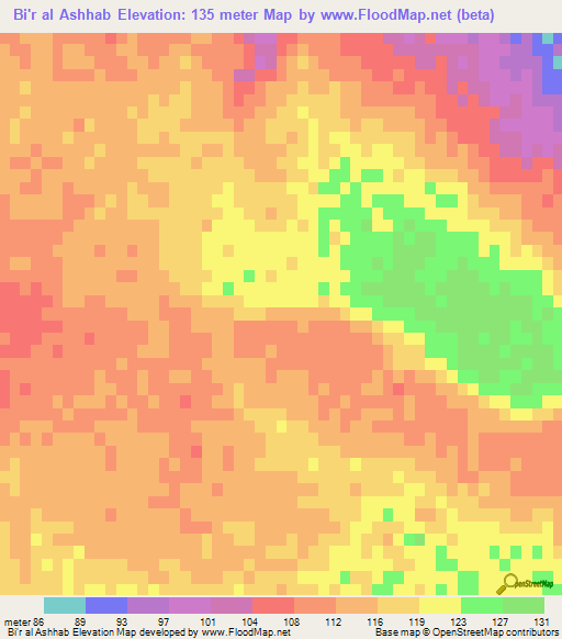 Bi'r al Ashhab,Libya Elevation Map