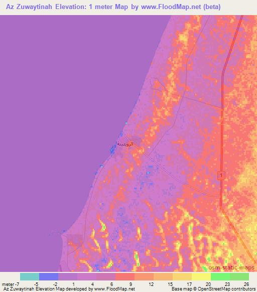 Az Zuwaytinah,Libya Elevation Map