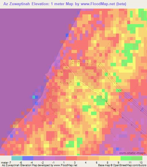 Az Zuwaytinah,Libya Elevation Map