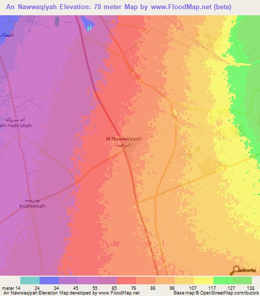 An Nawwaqiyah,Libya Elevation Map