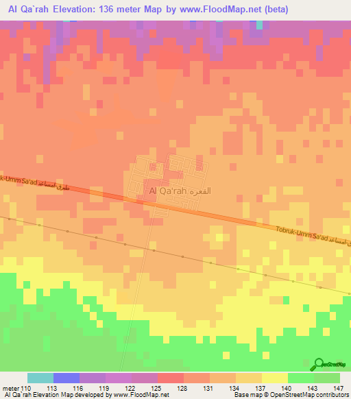 Al Qa`rah,Libya Elevation Map