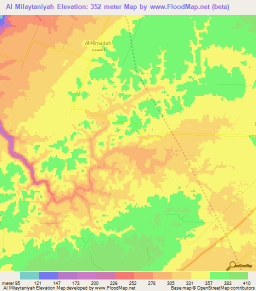 Al Milaytaniyah,Libya Elevation Map