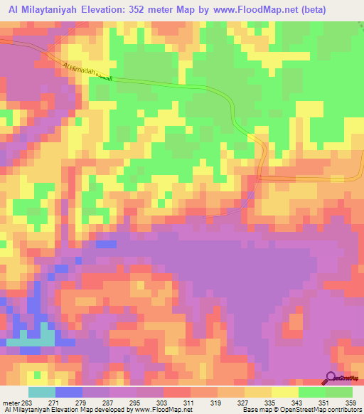 Al Milaytaniyah,Libya Elevation Map