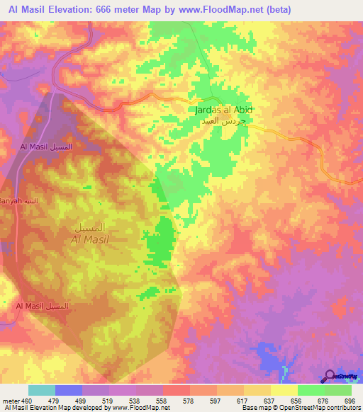 Al Masil,Libya Elevation Map