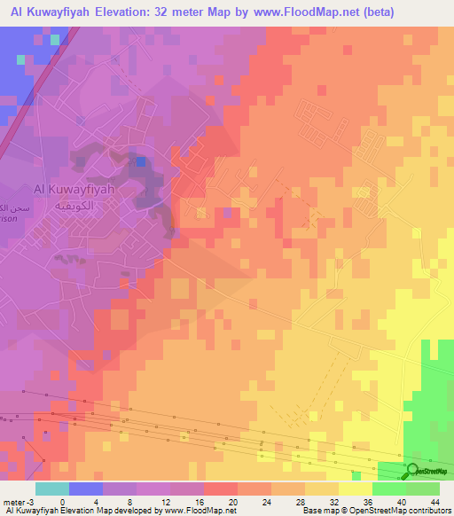 Al Kuwayfiyah,Libya Elevation Map