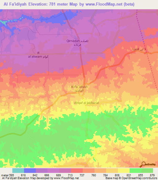 Al Fa'idiyah,Libya Elevation Map