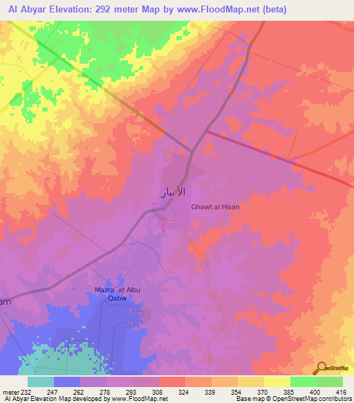 Al Abyar,Libya Elevation Map