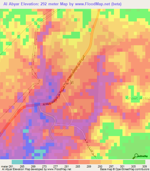 Al Abyar,Libya Elevation Map