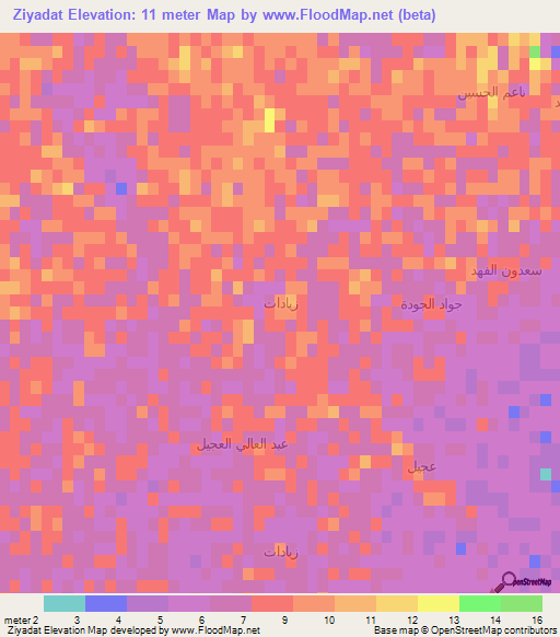 Ziyadat,Iraq Elevation Map