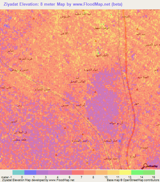 Ziyadat,Iraq Elevation Map