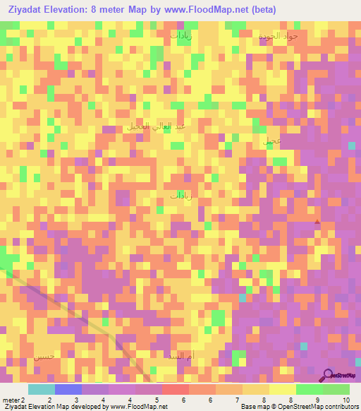 Ziyadat,Iraq Elevation Map