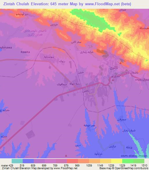 Zintah Chulah,Iraq Elevation Map