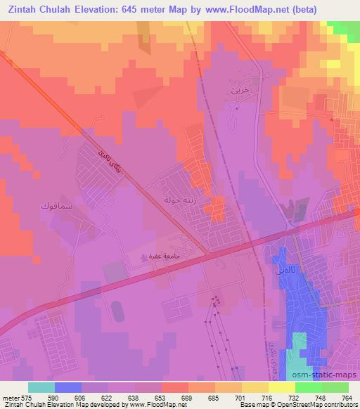 Zintah Chulah,Iraq Elevation Map