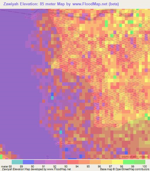 Zawiyah,Iraq Elevation Map