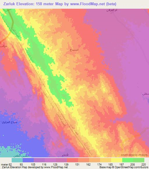 Zarluk,Iraq Elevation Map