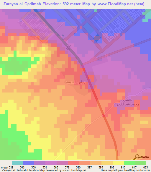 Zarayan al Qadimah,Iraq Elevation Map