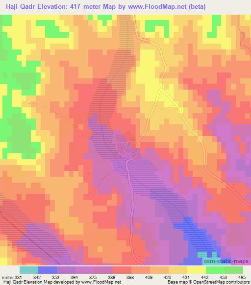 Haji Qadr,Iraq Elevation Map