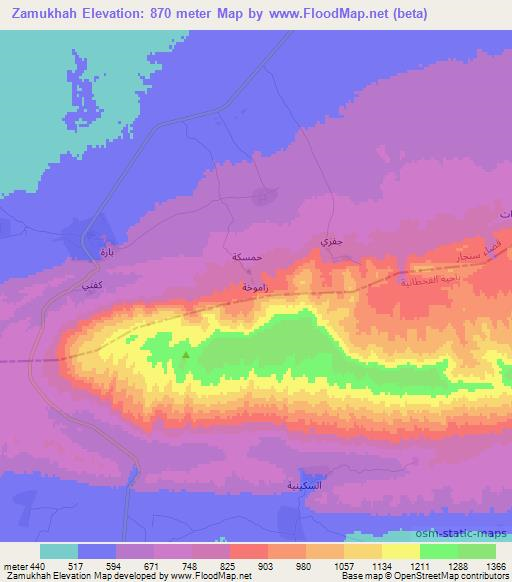 Zamukhah,Iraq Elevation Map