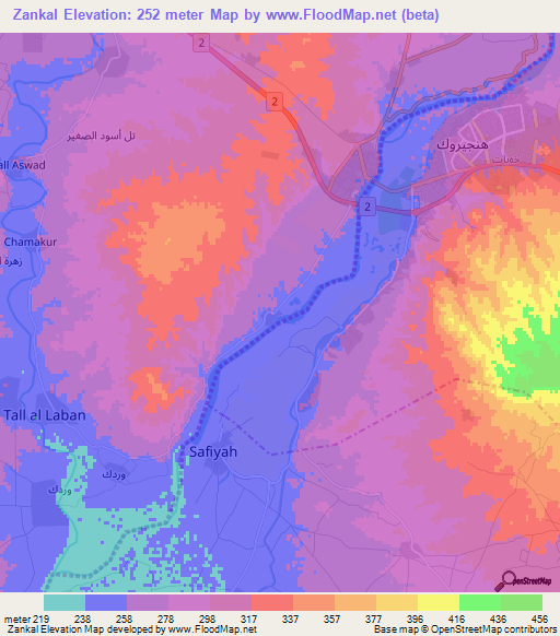 Zankal,Iraq Elevation Map