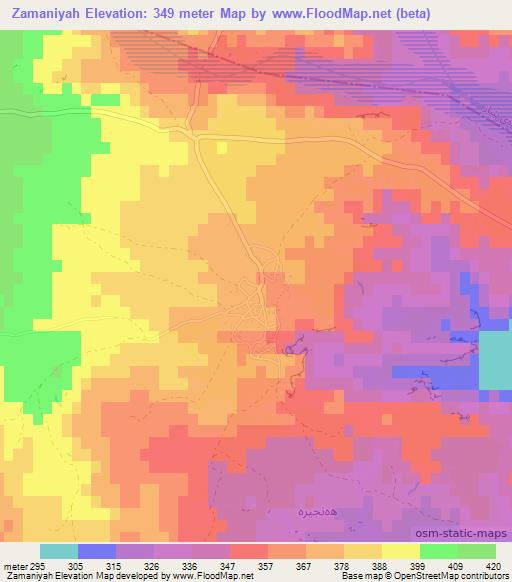 Zamaniyah,Iraq Elevation Map