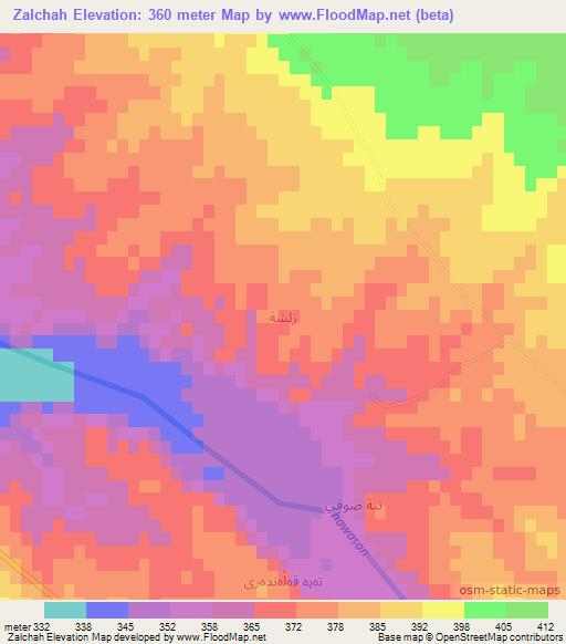 Zalchah,Iraq Elevation Map