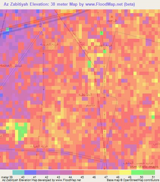 Az Zabitiyah,Iraq Elevation Map
