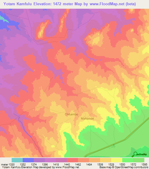 Yotam Kamfulu,Zambia Elevation Map