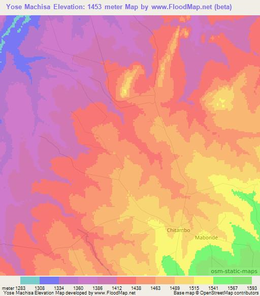 Yose Machisa,Zambia Elevation Map