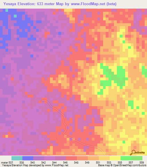 Yesaya,Zambia Elevation Map