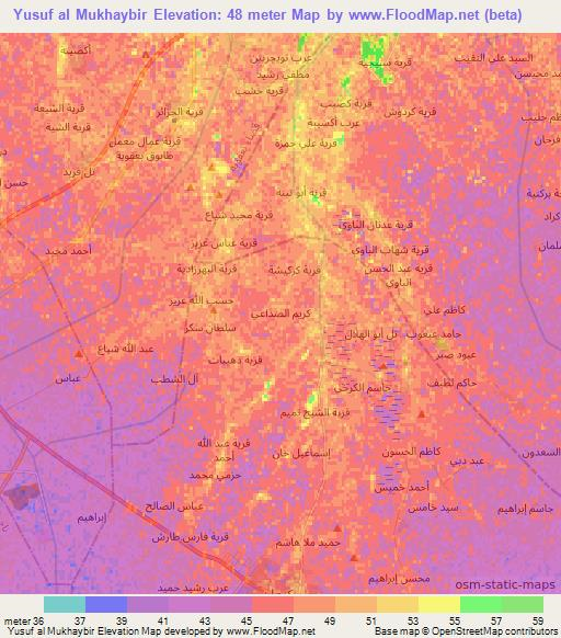 Yusuf al Mukhaybir,Iraq Elevation Map