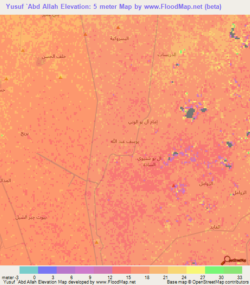 Yusuf `Abd Allah,Iraq Elevation Map