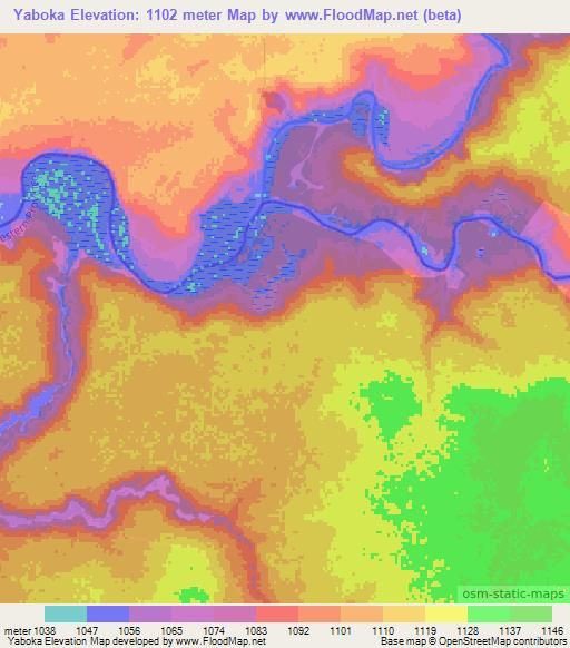 Yaboka,Zambia Elevation Map