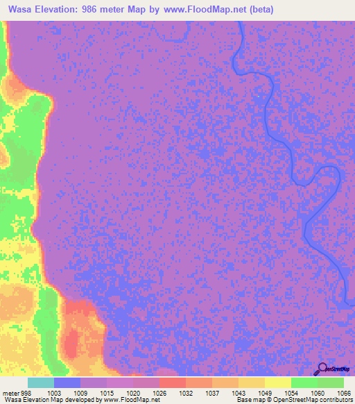 Wasa,Zambia Elevation Map