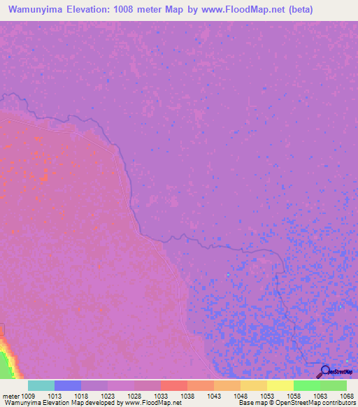 Wamunyima,Zambia Elevation Map