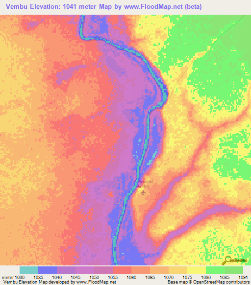 Vembu,Zambia Elevation Map