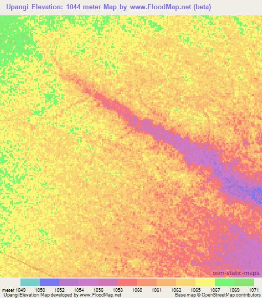 Upangi,Zambia Elevation Map