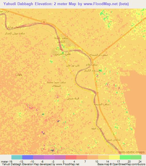 Yahudi Dabbagh,Iraq Elevation Map