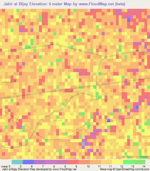 Jabir al Bijay,Iraq Elevation Map