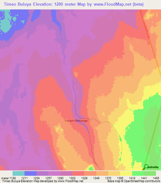 Timeo Buluya,Zambia Elevation Map