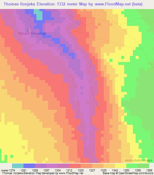 Thomas Ilonjeka,Zambia Elevation Map