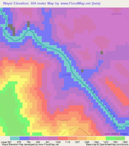 Waysi,Iraq Elevation Map