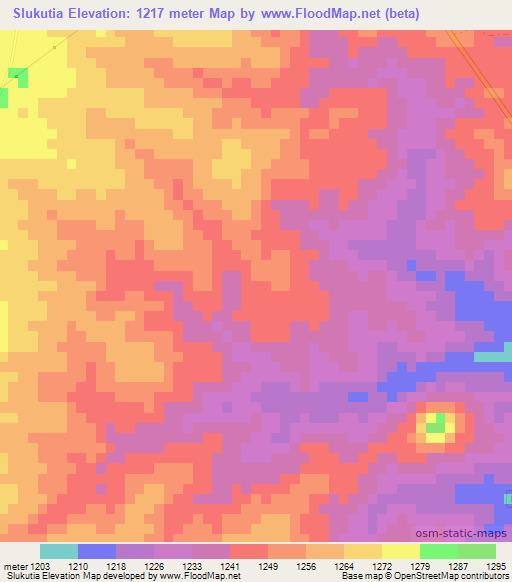 Slukutia,Zambia Elevation Map