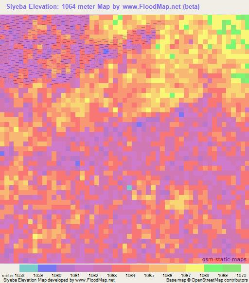 Siyeba,Zambia Elevation Map